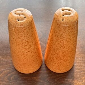 Vintage MCM Orange Speckled Salt and Pepper Shakers, made in Japan